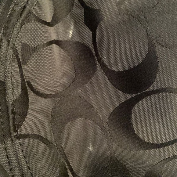 Coach Signature Zoe Purse Black Grey Monogram Jacquard Logo Hobo Hand Bag F14709 - Picture 6 of 6